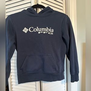 Boys navy blue Columbia PFF hoodie sz M